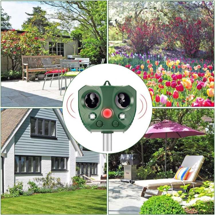 EcoSonic Guard – Repelente ultrasónico para animales para jardín y exteriores