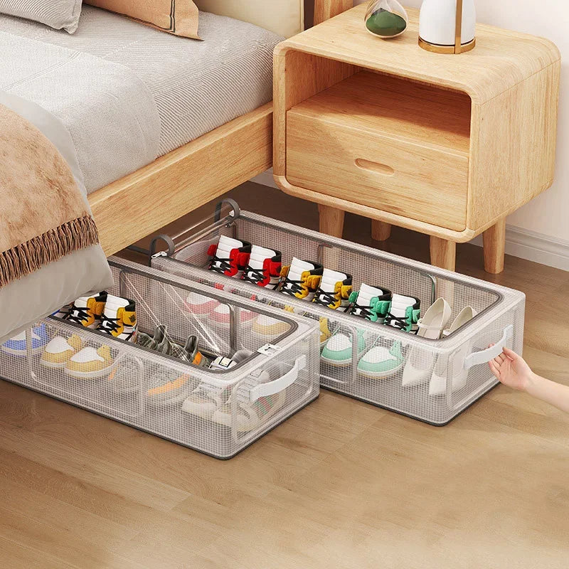 Unbox ClearBox – Caja apilable para zapatos con ventana transparente, ventilación y protección impermeable
