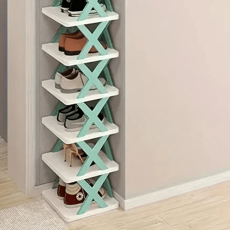 platzsparende aufbewahrung SHOETOWER – Schuhregal mit 4 Ebenen – Platzsparender Schuhorganisator – Stapelbar & kompakt für Flur & Schlafzimmer – Wohnish