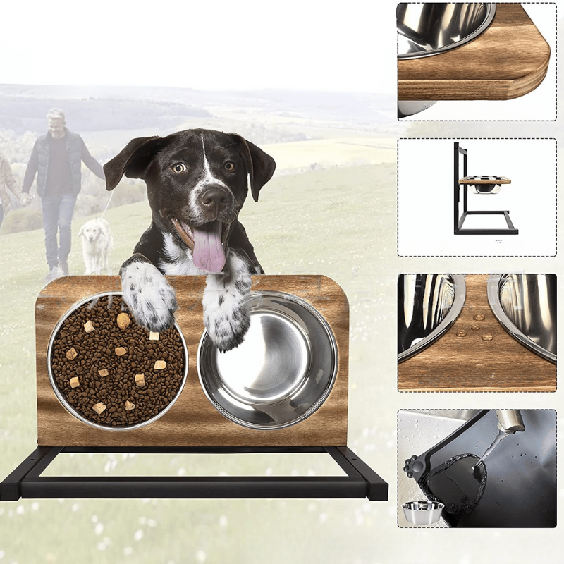 SNACKHAVEN FEEDING STATION – Ergonomische Futterstation aus Edelstahl für große & mittelgroße Hunde