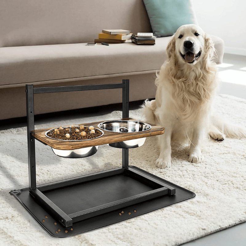 SNACKHAVEN FEEDING STATION – Ergonomische Futterstation aus Edelstahl für große & mittelgroße Hunde
