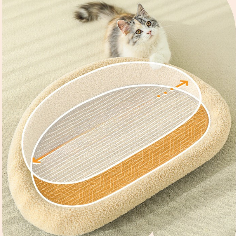 MeowHaven Nest – Stilvolles Katzenbett mit Kratzfläche & Kuschelkissen