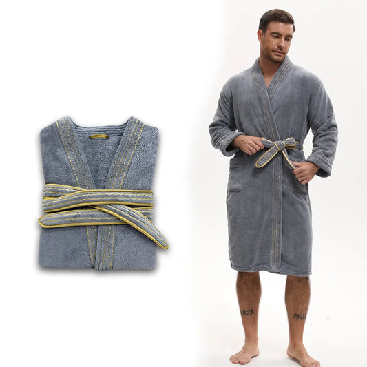 NoirLounge – Eleganter Herren Bademantel aus Samt mit Unterwäsche-Set