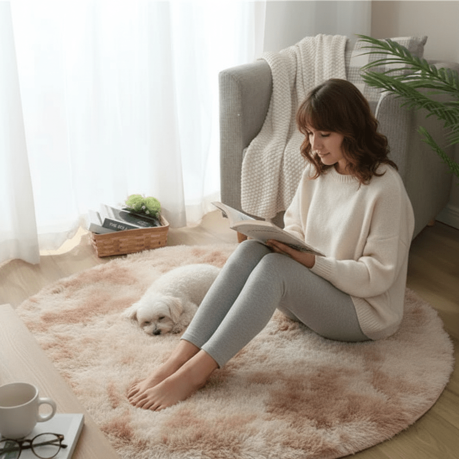 Velvéri Luxe FluffyMat Teppich | Ultraweicher, runder Plüschteppich für eine gemütliche Wohn- und Schlafzimmerdekoration 6