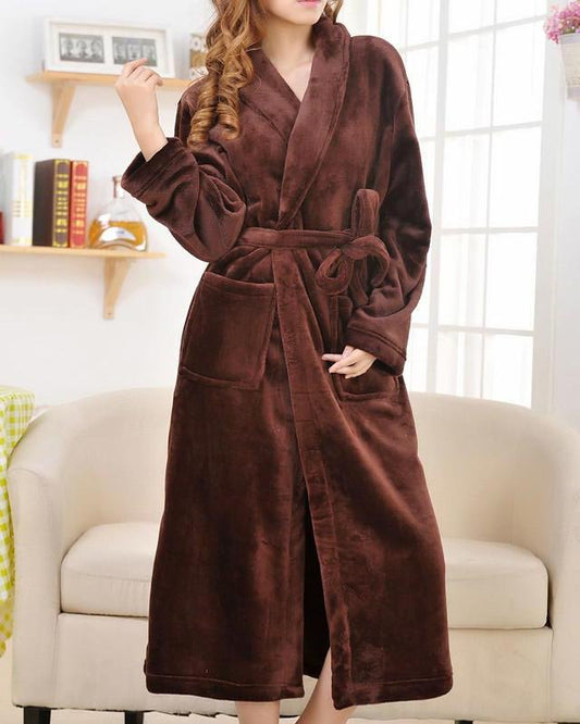 VelvetAura – Langer Premium-Fleece-Bademantel für Damen