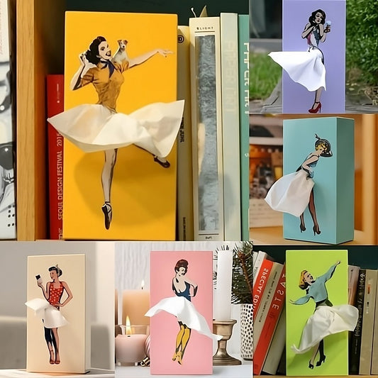JOYBOX – Caja de pañuelos juguetona con diseño de falda