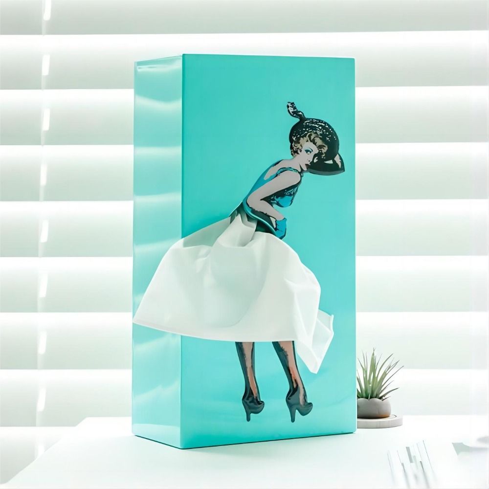 JOYBOX – Caja de pañuelos juguetona con diseño de falda
