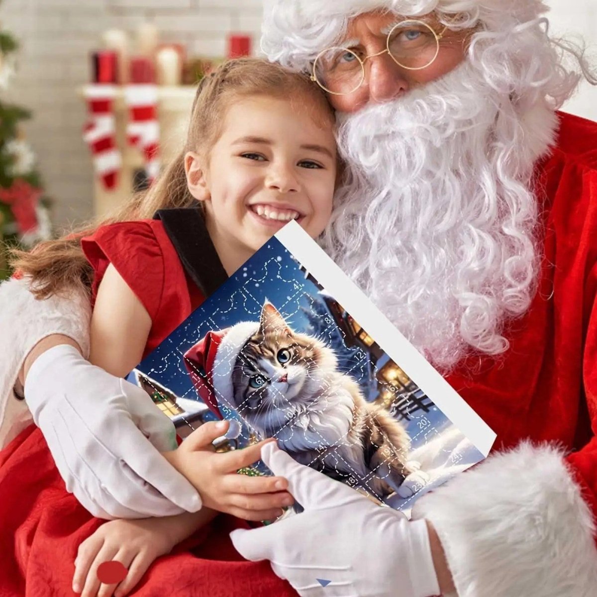 Vintage-Katzen-Adventskalender – 24-tägiger Weihnachts-Countdown mit Acryl-Ornamenten 5