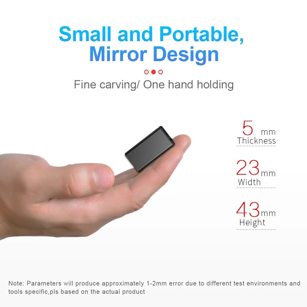 VoiceNote Mini – Ultraleichtes Diktiergerät mit Sprachaktivierung & 32 GB Speicher