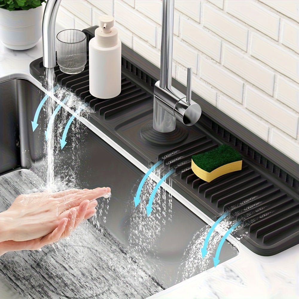 WATERWISE - 24-Zoll Spülbeckenmatte mit Schnellablauf und verstellbarem Loch 0