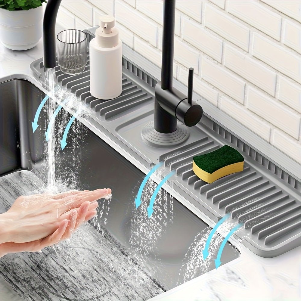 WATERWISE - 24-Zoll Spülbeckenmatte mit Schnellablauf und verstellbarem Loch 1