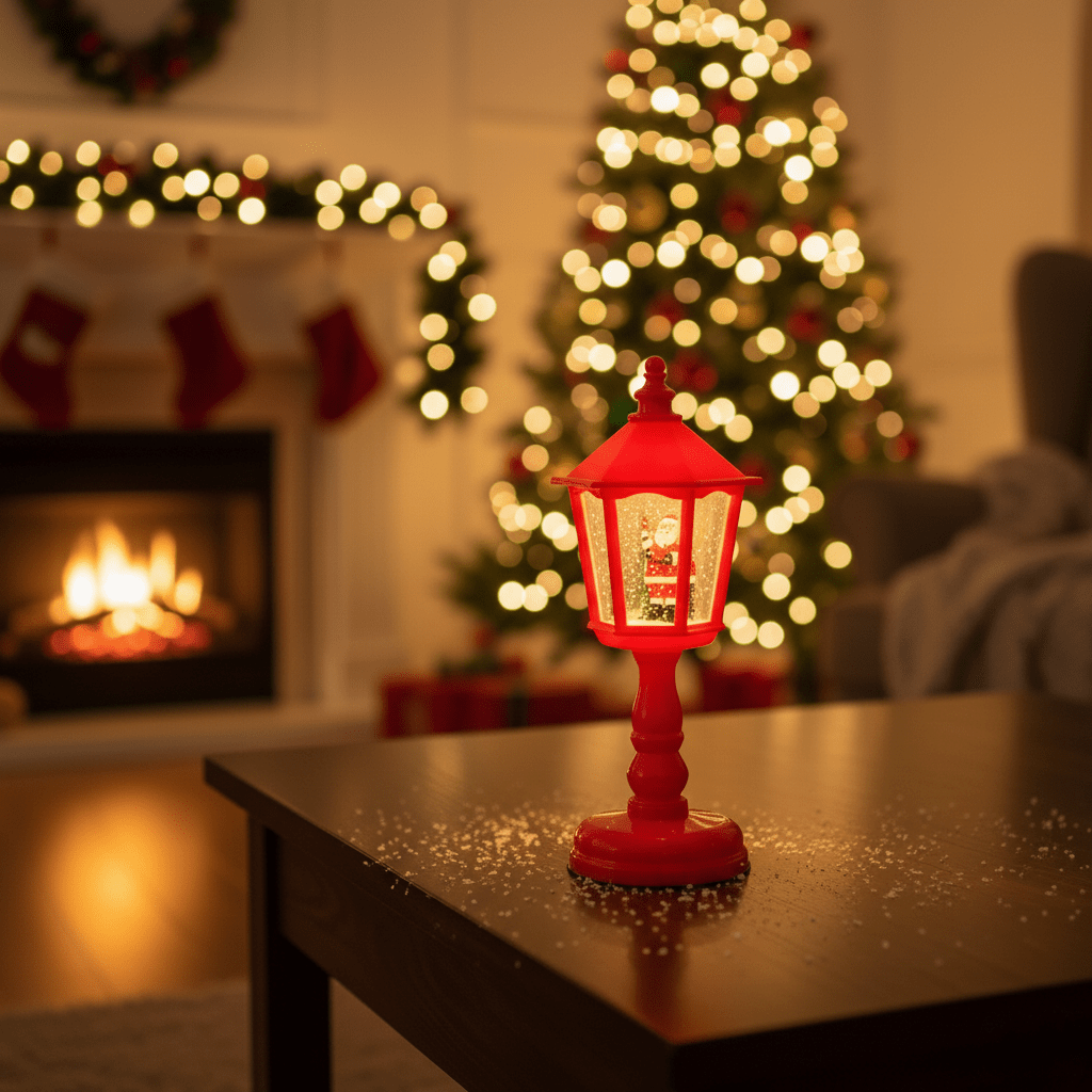 WINTERGLOBE – LED-Schneelaterne mit sanftem Wirbel und warmem Schein 0