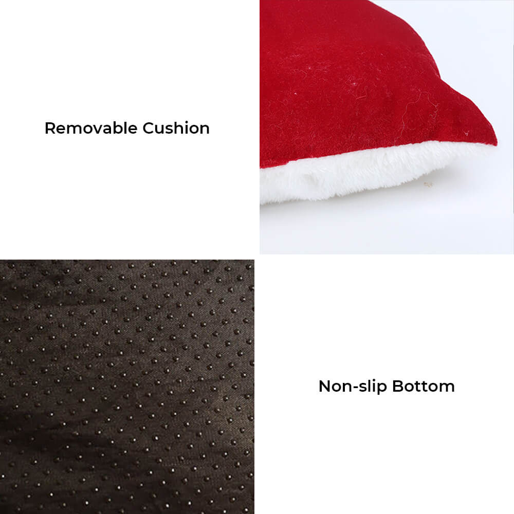 WINTERNAP – Halbgeschlossenes Hunde- und Katzenbett mit weihnachtlichem Thema und rutschfester Unterseite 4