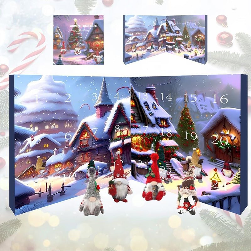GNOMARIA 2025 – Calendario de adviento de duendes de peluche hechos a mano para una alegre Navidad festiva