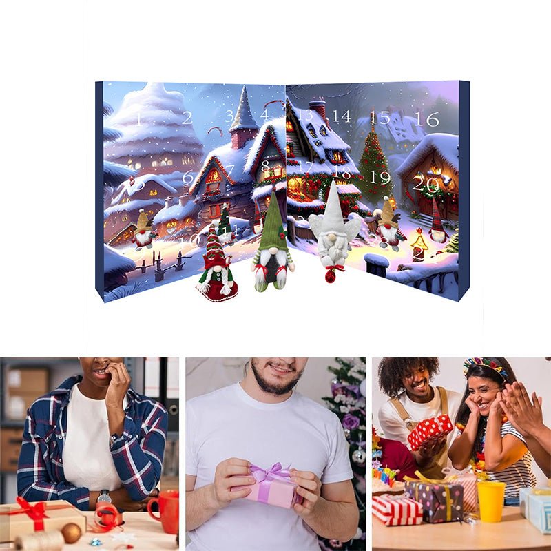 GNOMARIA 2025 – Calendario de adviento de duendes de peluche hechos a mano para una alegre Navidad festiva