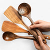 WoodChef – Set di 11 utensili da cucina in legno resistente al calore