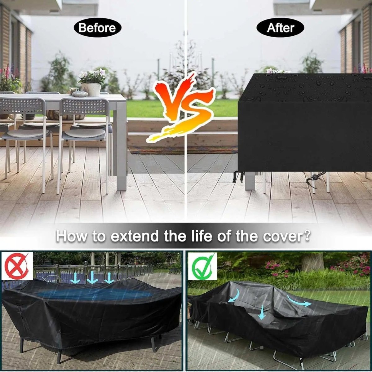 FURNICOVER – Funda resistente para muebles de jardín y terraza