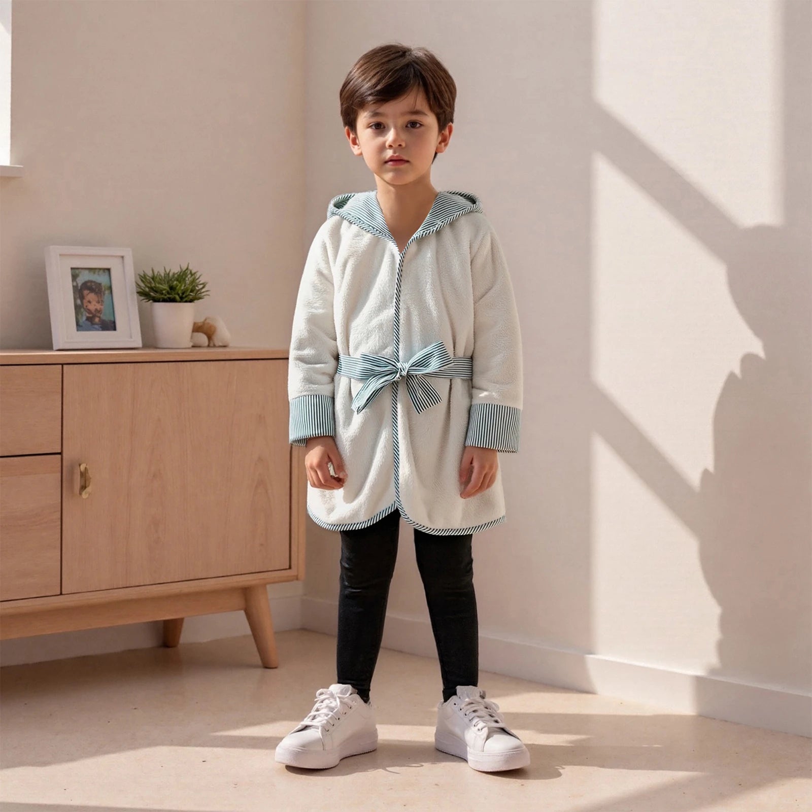 Veluvia Kinder-Kapuzenbademantel | Ultraweicher, kuscheliger Bademantel für Jungen und Mädchen