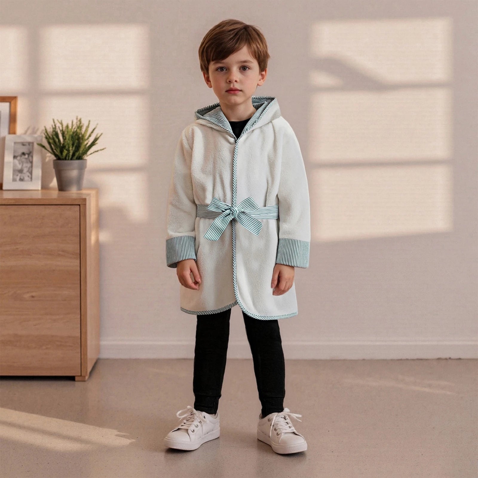 Veluvia Kinder-Kapuzenbademantel | Ultraweicher, kuscheliger Bademantel für Jungen und Mädchen