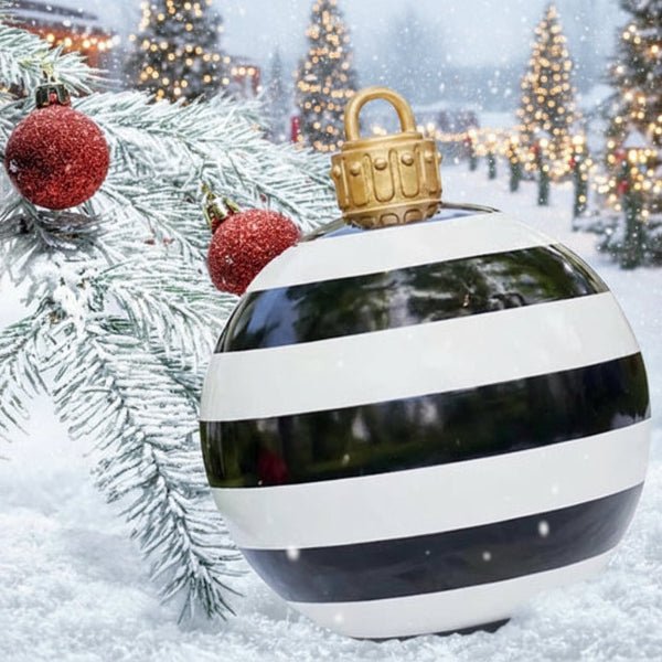 Wetterfeste Weihnachtskugeln 60 cm - Aufblasbare Christbaumkugeln aus PVC, Set für Innen- und Außendekoration 6