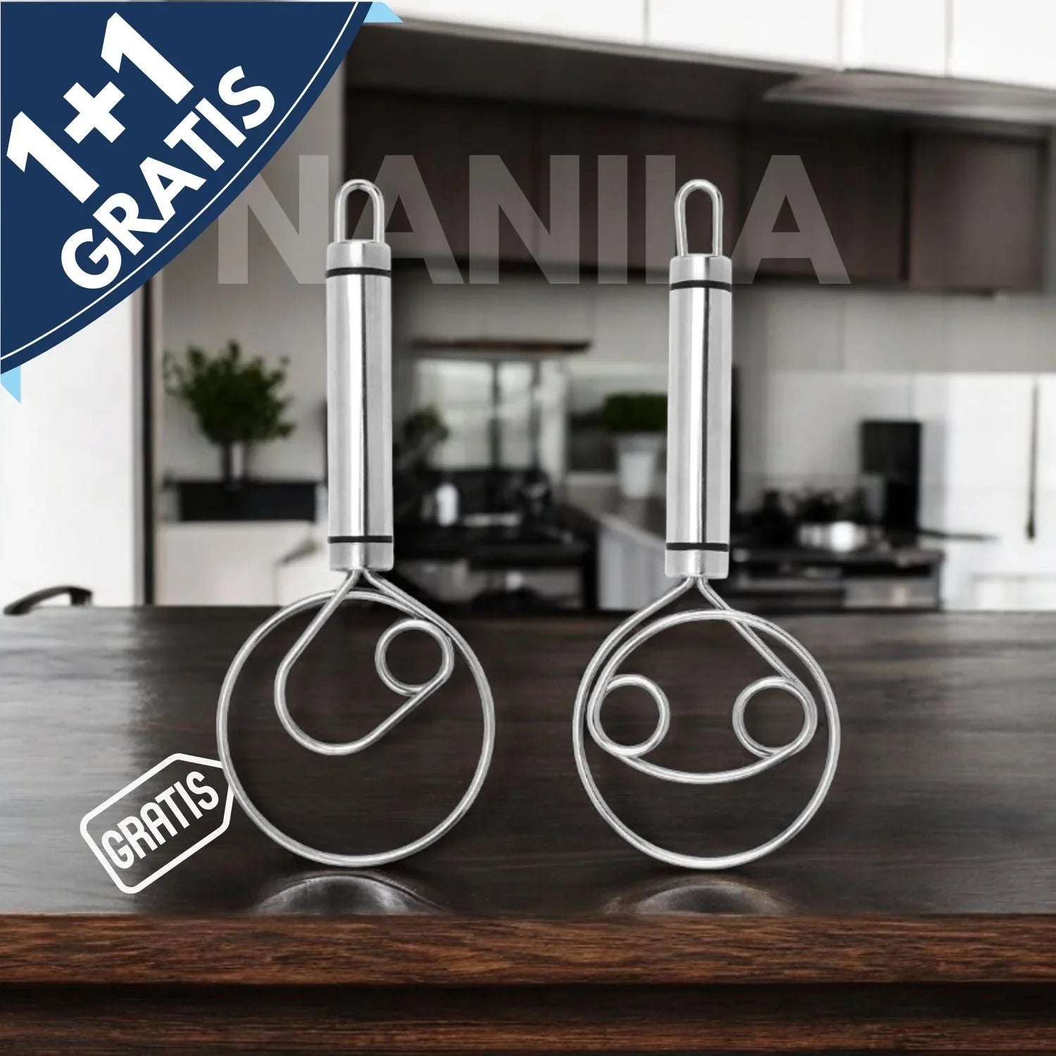 Robuster Edelstahl-Danish Dough Whisk – Langlebiges, Ergonomisches Design für Vielseitiges Backen & Kochen