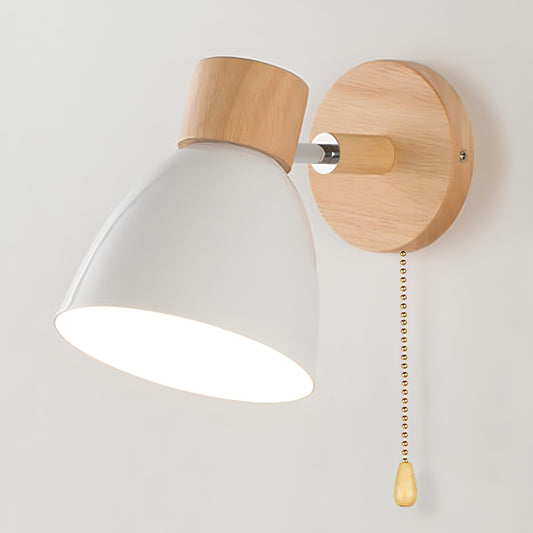 YADIEL LAMPADA DA PARETE – Lampada da parete nordica in legno con interruttore a tirante