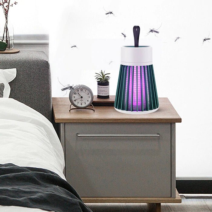 LumiGuard lámpara portátil para eliminación de mosquitos | Trampa de insectos UV silenciosa para protección en interiores y exteriores