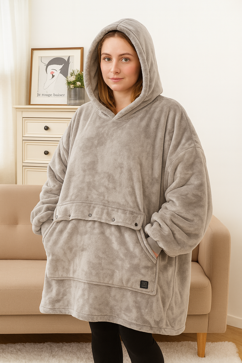 FIREFLEECE – USB-beheizter Decken-Hoodie für intensive Wärme