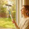 Teleskopischer 3-in-1-Fensterreiniger mit Sprühvorrichtung und integriertem Behälter