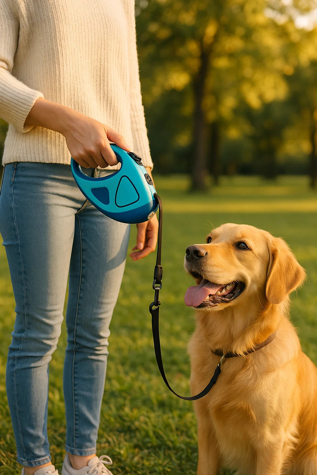BRIGHTLEASH – Guinzaglio per cani LED con riflettori e meccanismo di retrazione per passeggiate sicure