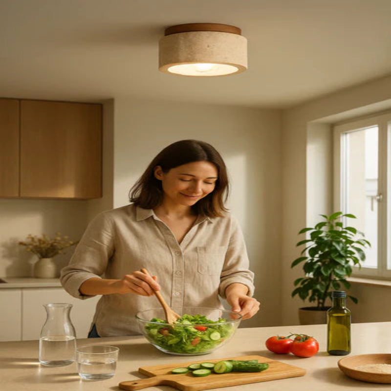 CIELWOOD – Lampada da soffitto LED minimalista in legno per un'atmosfera calda