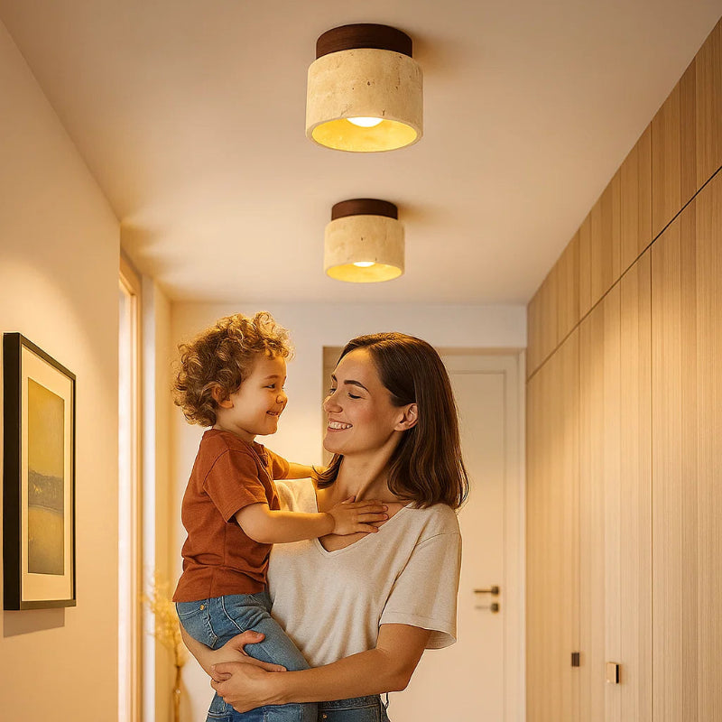 CIELWOOD – Lampada da soffitto LED minimalista in legno per un'atmosfera calda