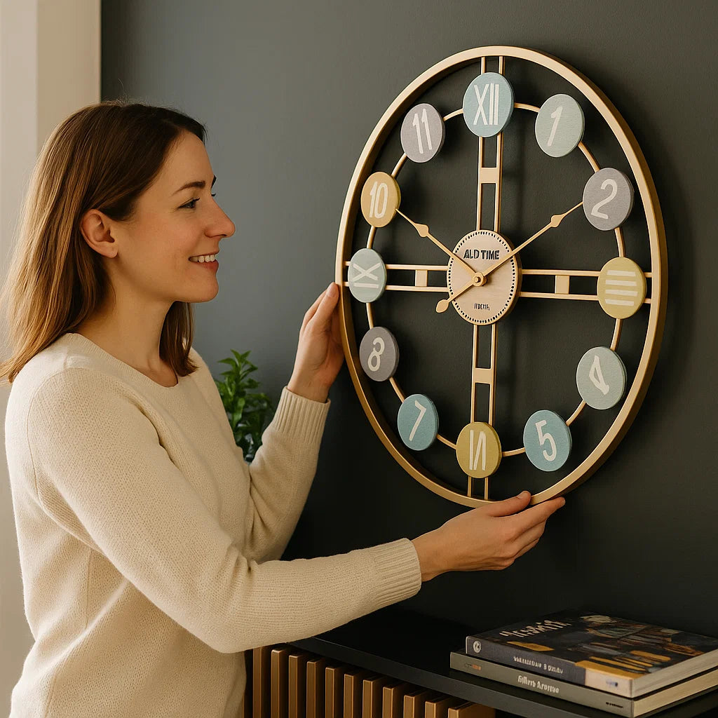 PASTELLPUNKT – Leise Wanduhr für elegantes Wohndekor