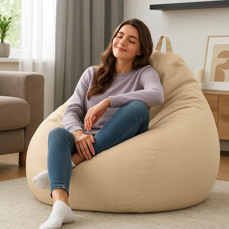 CasaLino – Luxuriöser Leinen Sitzsack mit Füllung