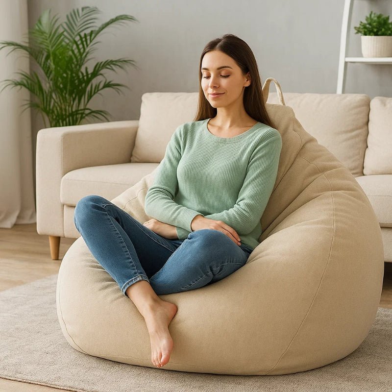 CasaLino – Luxuriöser Leinen Sitzsack mit Füllung