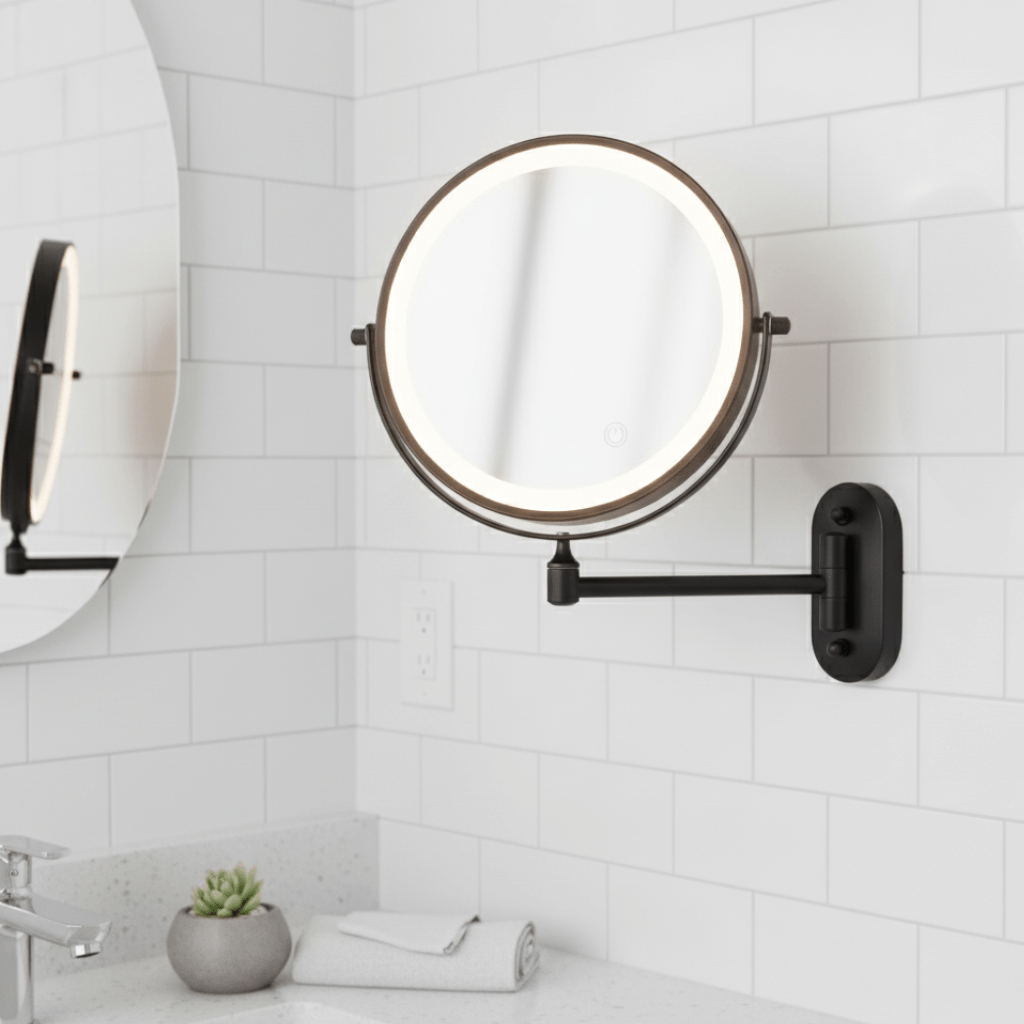 MAGNIGLOW – LED-Vergrößerungsspiegel mit einstellbarer Beleuchtung und wiederaufladbarem Akku