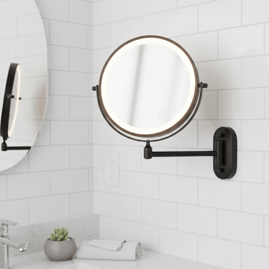 MAGNIGLOW – LED-Vergrößerungsspiegel mit einstellbarer Beleuchtung und wiederaufladbarem Akku