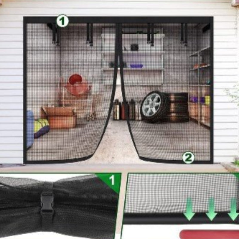 AeroShield Insektenfreies Garagenfenster | Magnetisches Netz für Garagentore für frische Luft und Insektenschutz