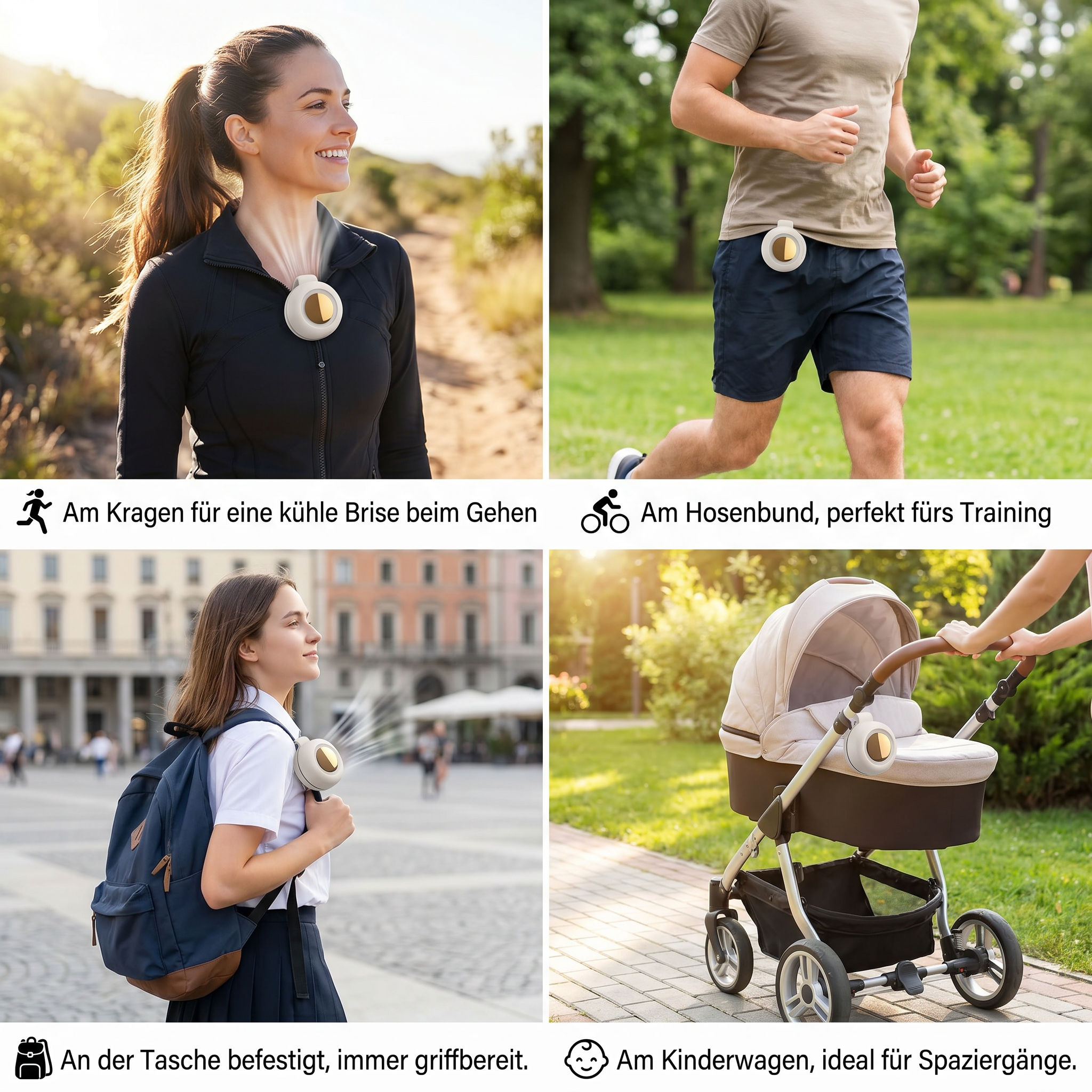 Tragbarer Clip Ventilator für unterwegs