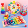 EduQuest Ensemble Montessori 5-en-1 – Jouet éducatif naturel en bois pour bébés dès 6 mois