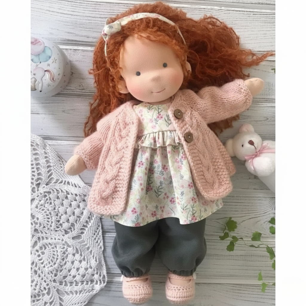 Selina – Poupée Waldorf en coton faite main pour un jeu créatif