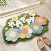 FlorSoft - Alfombrilla de baño extra absorbente con diseño de flores