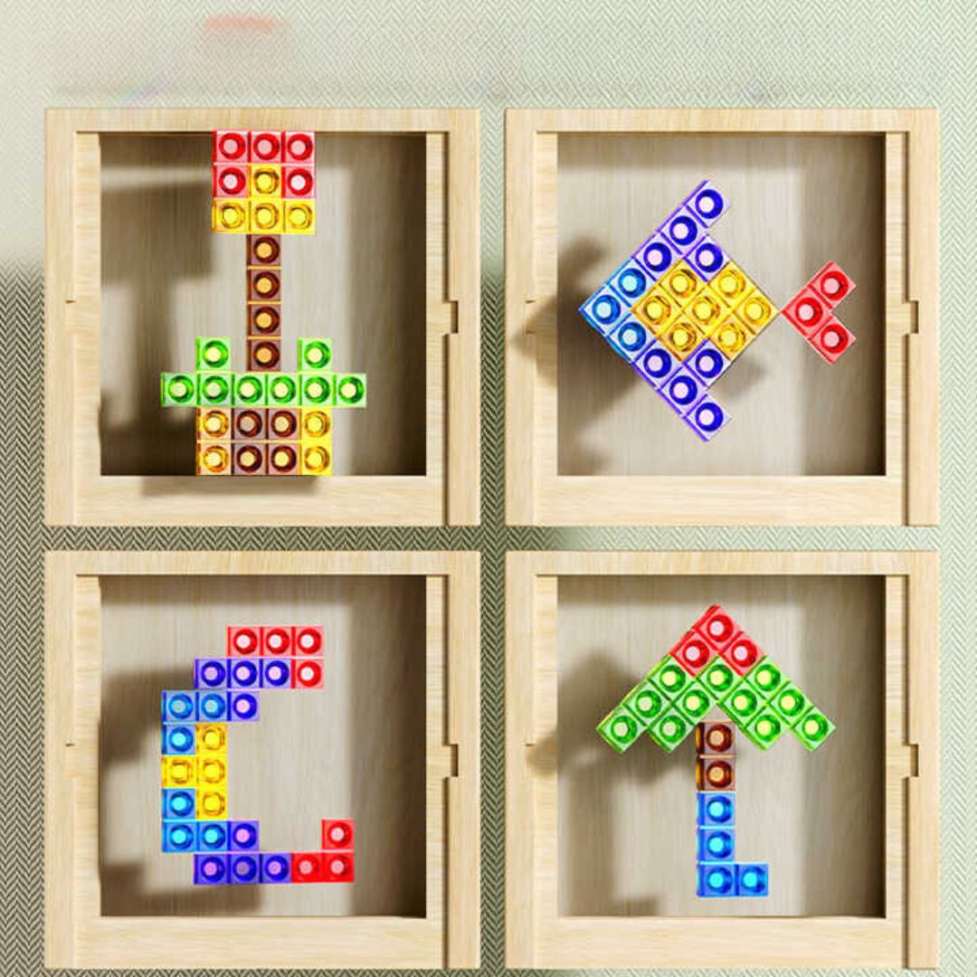 Ecoblock Tetris Brett – Holzpuzzle-Spiel für Kinder und Erwachsene – Nachhaltiger Gehirntraining-Spaß