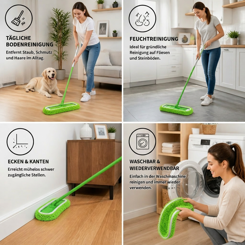 Wiederverwendbare Mikrofaser-Mopp-Pads – Waschbare Nachfüllpads für die Nass- und Trockenreinigung von Böden
