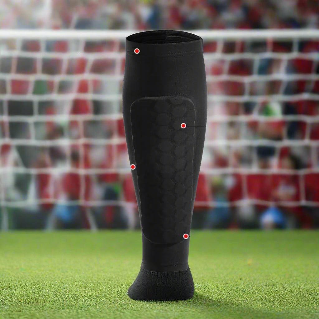 EliteGuard Pro Espinilleras de Panal | Medias de compresión duraderas para futbolistas para mayor seguridad y movilidad