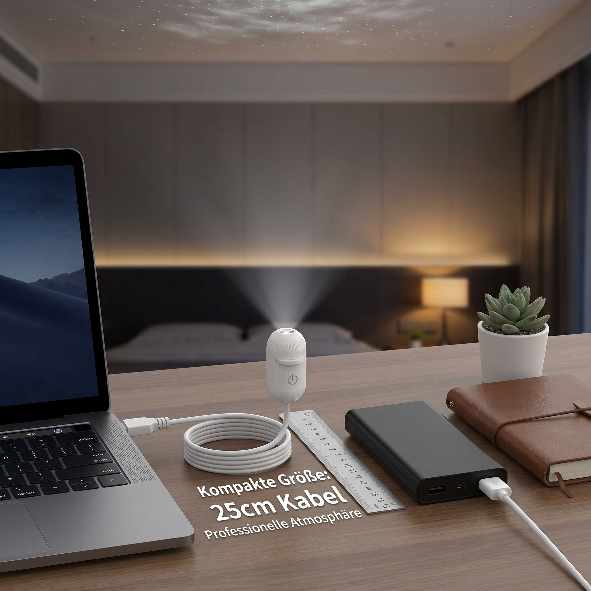 Moderne Sternenhimmel Lampe – USB Mini Projektor Nachtlicht für Schlafzimmer & entspannte Atmosphäre inkl. 5 Motiven