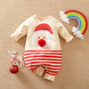 MiniMode Costume Festif – Grenouillère de Noël douce en coton pour la première fête de bébé