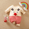 MiniMode Costume Festif – Grenouillère de Noël douce en coton pour la première fête de bébé