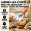 Wassermelonen-Schneider aus Edelstahl mit Holzgriff – Sauberes & schnelles Portionieren