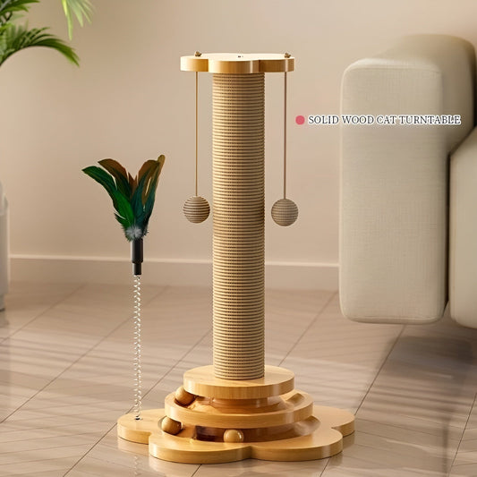 WOODPOUNCE – Giocattolo naturale per gatti in legno contro i danni da graffi ai mobili